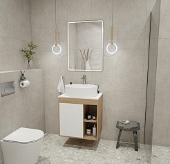 Teymi Тумба с раковиной Nura 60 дуб эврика/белый матовый T60527 раковина T50502 – фотография-2