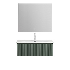 BelBagno Тумба с раковиной Uno 100 с 1 ящиком подвесная Еловый матовый с раковиной BB-8099-100 – фотография-10