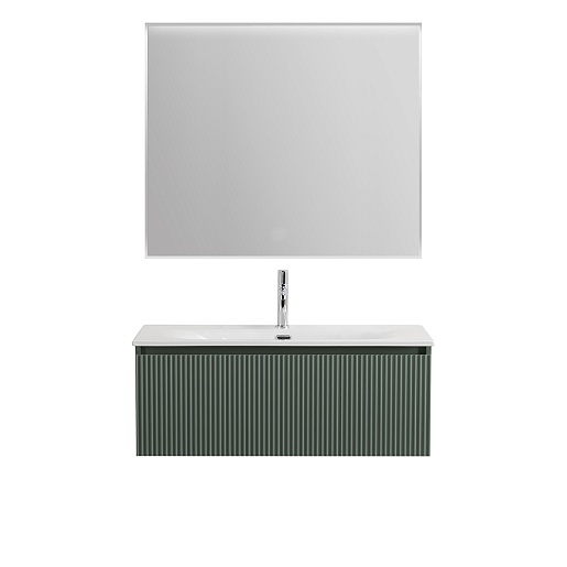 BelBagno Тумба с раковиной Uno 100 с 1 ящиком подвесная Еловый матовый с раковиной BB-8099-100 – фотография-10