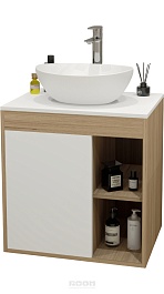 Teymi Тумба с раковиной Nura 60 дуб эврика/белый матовый T60527 раковина T50505 – фотография-1