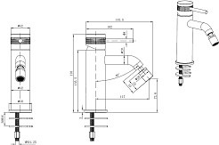 Allen Brau Смеситель для биде Priority 5.31A04-BN (с донным клапаном) никель браш – фотография-16