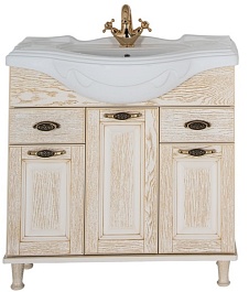 Aquanet Тумба с раковиной Тесса 85 жасмин/золото – фотография-4