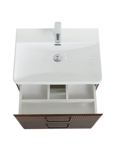 BelBagno Тумба с раковиной Due 60 подвесная Noce ручки Матовый тёмный никель – фотография-10