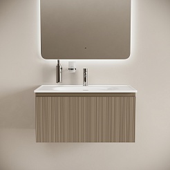 Sancos Тумба под раковину Code 80 c одним ящиком серо-бежевая – фотография-2