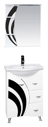 Misty Зеркальный шкаф Каролина 60 R черное стекло – фотография-2