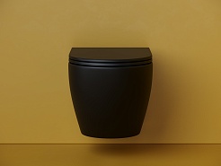 Ceramicanova Подвесной унитаз Metropol Торнадо CN4002TMB безободковый чёрный матовый – фотография-5