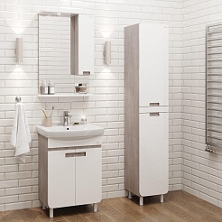 Onika Тумба под раковину Харпер 55.10 белая глянцевая/мешковина – фотография-3