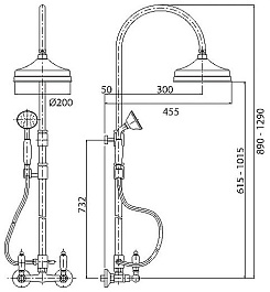 Cezares Душевая система FIRST-CD-03-Bi со смесителем – фотография-2