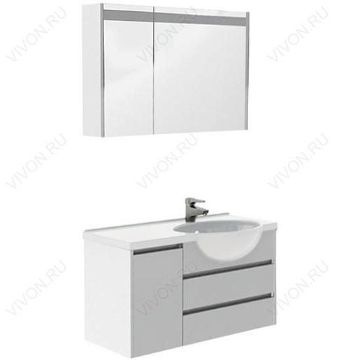 Aquanet Зеркальный шкаф "Лайн 90" R – картинка-3