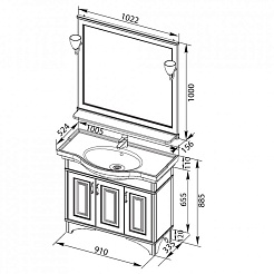 Aquanet Мебель для ванной Валенса 100 белый кракалет/золото (182921) – фотография-11