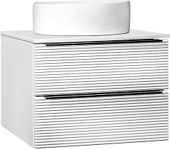 Runo Мебель для ванной Орлеан 70 Ovale подвесная белая матовая/белая глянцевая – фотография-2