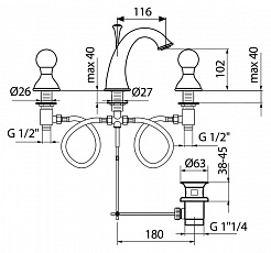 Webert Смеситель Karenina KA750101010 золото, для раковины – фотография-2