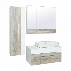 Runo Зеркало-шкаф для ванной Вудлайн 85 – фотография-4