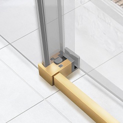 Vincea Душевой уголок Slim Soft 110x90 VSR-1SS9011CLB профиль брашированное золото стекло прозрачное – фотография-3