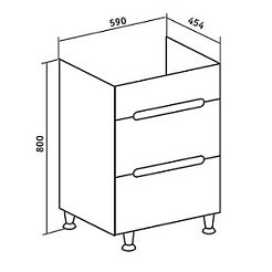 Runo Мебель для ванной Парма 60 напольная – фотография-11