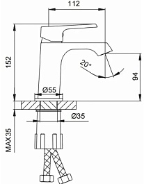 Frap Смеситель для раковины H71-6 F1071-6 черный – фотография-3