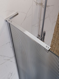 BelBagno Душевая перегородка Uno UNO-L-1-TB-90-FL-Cr 90x200 профиль хром стекло рифленое – фотография-4