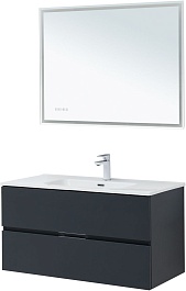 Aquanet Мебель для ванной Алвита New 100 Flat подвесная антрацит матовый – фотография-1