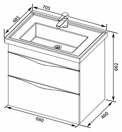Aquanet Мебель для ванной "Эвора 70" серый антрацит – фотография-2