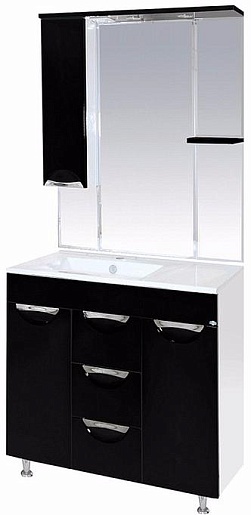 Misty Мебель для ванной Кристи 90 L черная – фото, картинка, фотография-1