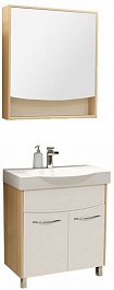 Акватон Мебель для ванной Инфинити 76 H ясень коимбра, зеркало-шкаф – фотография-1