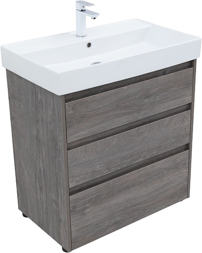 Aquanet Тумба с раковиной Nova Lite 75 дуб рошелье – фотография-2