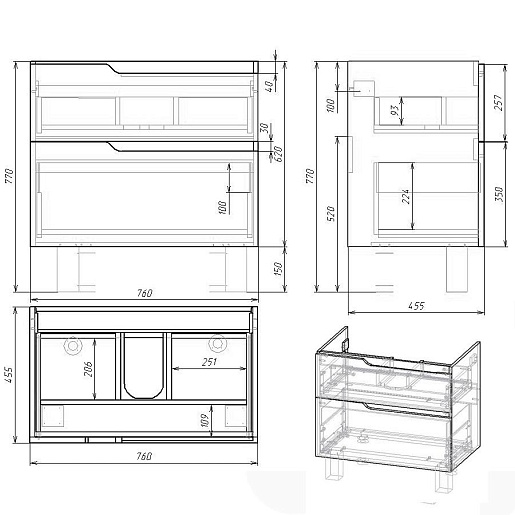 Owl 1975 Мебель для ванной Hella stor 80 – фотография-6