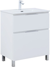 Aquanet Тумба с раковиной Алвита New 70 Flat белая матовая – фотография-2