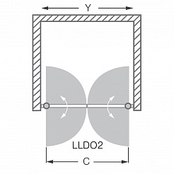 Roltechnik Двойные двери в нишу LLDO2/700 transparent – фотография-6