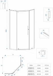 Veconi  Душевой уголок Rovigo RV-35 80x80 – фотография-3