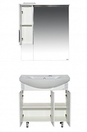 Misty Мебель для ванной Престиж 80 L белая/серебряная патина – фотография-11