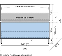 Style Line Тумба под раковину Манхэттен 100 Plus эмаль олива матовая – фотография-12