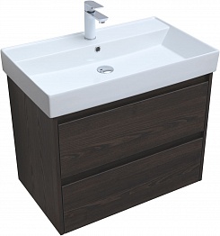 Aquanet Мебель для ванной Nova Lite 75 подвесная дуб черный – фотография-3