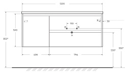 BelBagno Тумба под раковину Kraft 120 R подвесная Rovere Tabacco – фотография-10