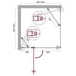 BelBagno Душевой уголок Etna 100/100 ETNA-A-12-100-C-Cr стекло прозрачное – фотография-8