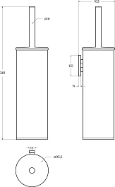 Cezares Ершик для унитаза Relax RELAX-TBS-M-BORO брашированное золото – фотография-3