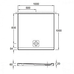 Jacob Delafon Поддон для душа Odeon Up N110K-220 100х100 см – фотография-2