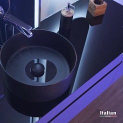 Jorno Тумба с раковиной Shine 100 антрацит Shi.01.100/P/A подвесная – фотография-7