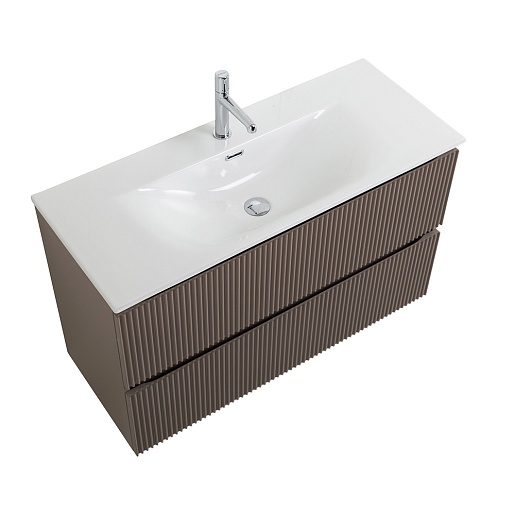 BelBagno Тумба с раковиной Uno mini 100 подвесная Бежевый матовый с раковиной BB-8099-3-100 – фотография-10
