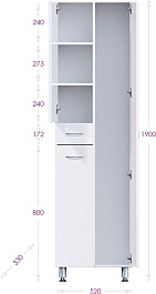 Onika Пенал Модерн 52.17 R с корзиной белый – фотография-5