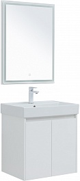 Aquanet Мебель для ванной Nova Lite 60 2 дверцы подвесная белая глянцевая – фотография-2