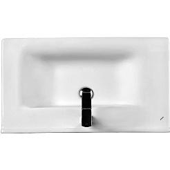 Equil Тумба с раковиной Lago 80 2 ящика подвесная белая/дерево – фотография-5