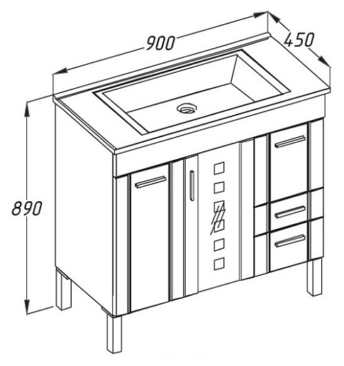 Opadiris Мебель для ванной "Невада 90" – картинка-3