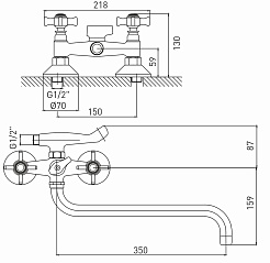 Mixline Смеситель для ванны и раковины 1/2 керамический ML30-021 "Classic" – фотография-3