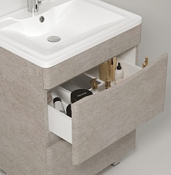 Водолей Мебель для ванной Adel 60 белый камень – фотография-3