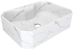 Teymi Раковина накладная Netta 50 T51206 белый мрамор – фотография-1