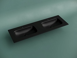 Ceramicanova Мебельная раковина Grace 141 с двумя чашами CN7022MB чёрный матовый – фотография-3