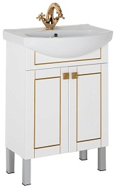 Aquanet Мебель для ванной "Честер 60" белый/золото (186335) – фотография-10