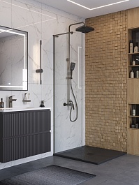 BelBagno Душевая перегородка Uno UNO-L-1-TB-70-C-GM 70x200 профиль оружейная сталь стекло прозрачное – фотография-3