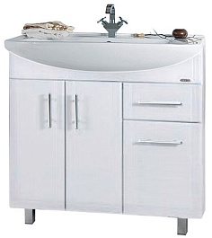 Водолей Тумба с раковиной "Альфа 75" белая – фотография-1